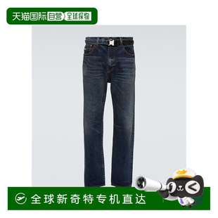 舒適時尚 香港直郵Sacai blue藍色 003638 男士 直筒牛仔褲