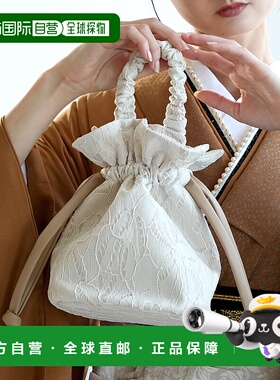 1h可退 日本直邮utatane 女装 仿皮绳饰 抽绳手提包 日本製 53746