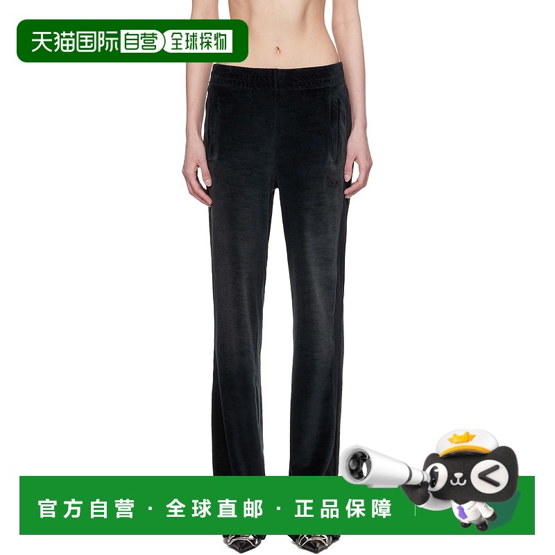 1h可退 香港直邮潮奢 Diesel 迪赛 女士 黑色 P-Ely-Q1 长裤 A176