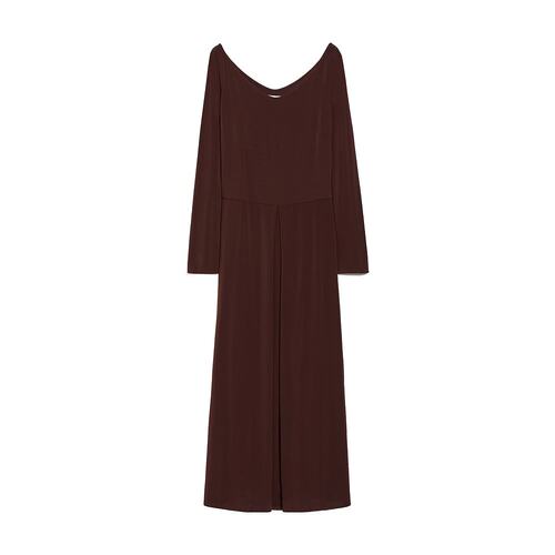 MAX MARA 女士连衣裙 6621014706003 SS2024 棕色 V 领长袖连衣裙