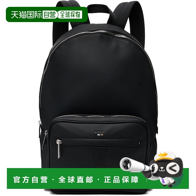 1h可退 香港直邮BOSS 波士 男士 黑色 Structured Signature Trim