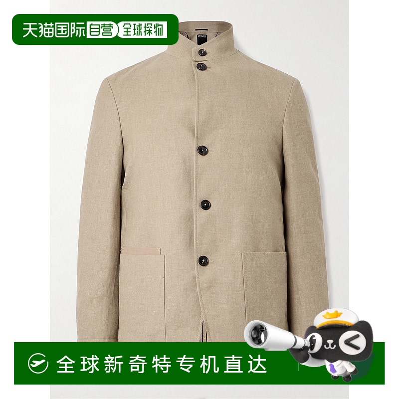 1h可退 香港直邮潮奢 Zegna 杰尼亚 男士 Il Conte 亚麻羊毛混纺