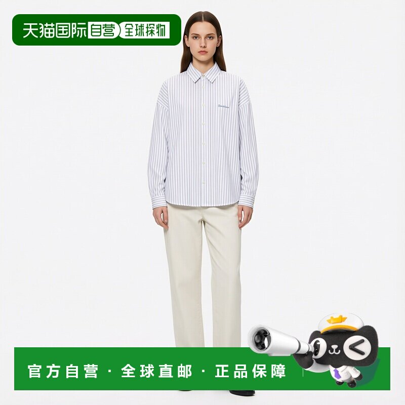 日本直邮Zara刺绣条纹衬衫长袖