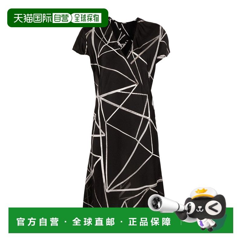 香港直邮Rick Owens 几何印花裹身连衣裙 RP01B4551JP10921