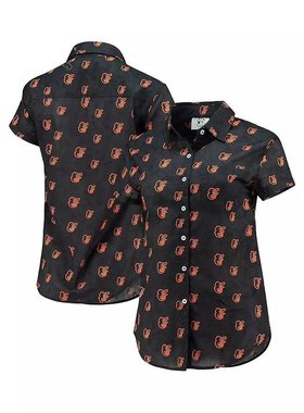 美国直邮FOCO女士衬衫短袖印花时尚 舒适 自然 休闲 百搭女装上装