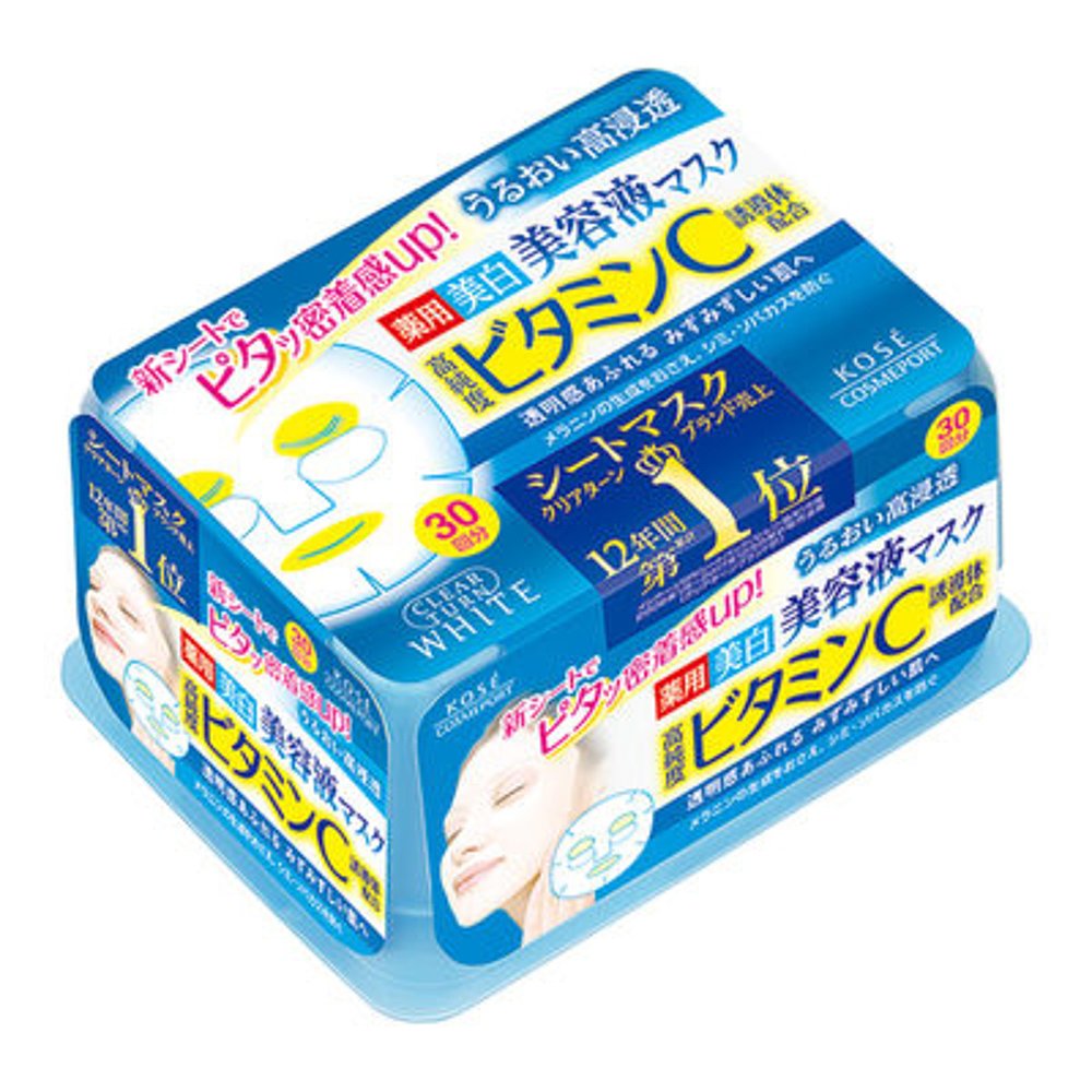 日本直邮Kose美白精华面膜维生素C抽拉面膜 30片