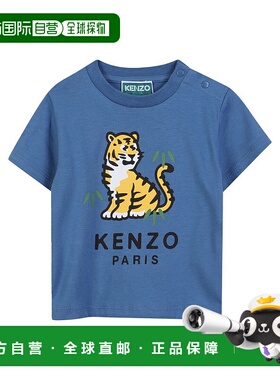 1h可退 香港直邮KENZO 男童T恤 K61300K780 AW2025 蓝色 短袖T恤
