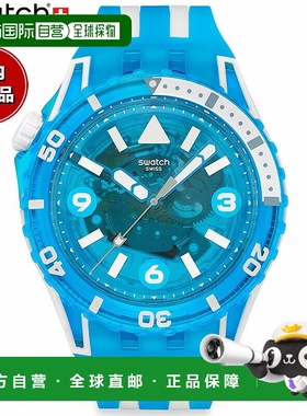 日本直邮斯沃琪 (Swatch) 男士手表 SCUBAQUA 蓝色火焰 SSCU09S10