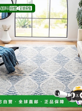 自营safaviehKenya Hand Made Area Rug, Blue / Ivory Transitio