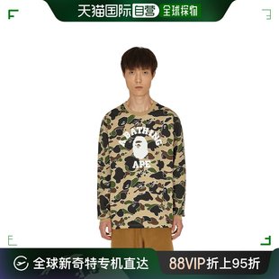 Bathing Ape 猿人头 香港直邮潮奢 迷彩学院风长袖 Sta 男士 黄T