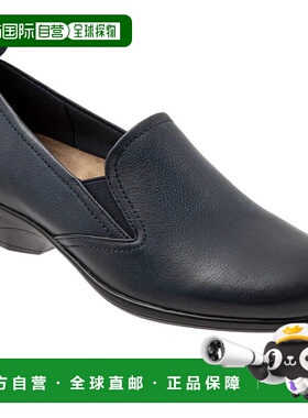 自营 Trotters Reggie T2065-400平底鞋女式蓝色皮革乐福鞋JOBB10
