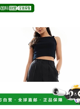 1h可退 香港直邮潮奢 ASOS 女士 co-ord 设计宽松直筒水洗黑色裤