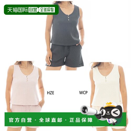 日本直邮Billabong 女士华夫格背心 无袖上衣 休闲简约 白黑粉色