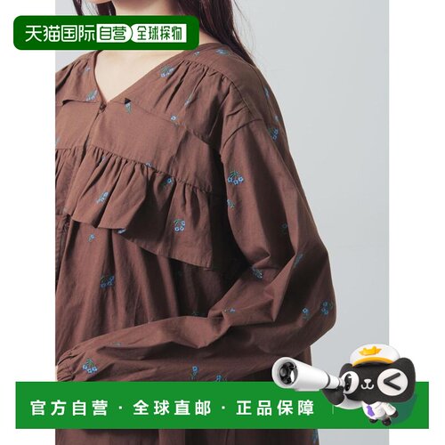1h可退 日本直邮Samansa Mos2 女装 纯棉花卉刺绣罩衫 2701721321