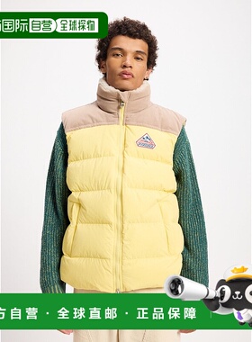 自营欧洲直邮Pyrenex 复古淡黄色鹅绒无袖羽绒服