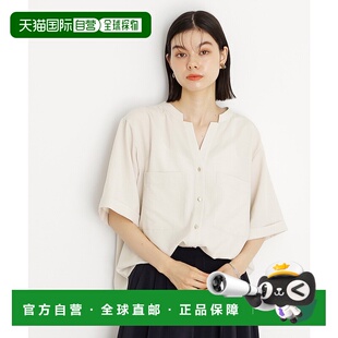 1h可退 日本直邮THE SHOP TK 女士改良版型双口袋五分袖衬衫 0408