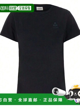 1h可退 香港直邮潮奢 ISABEL MARANT 女士 黑色棉质T恤 23PTS0070