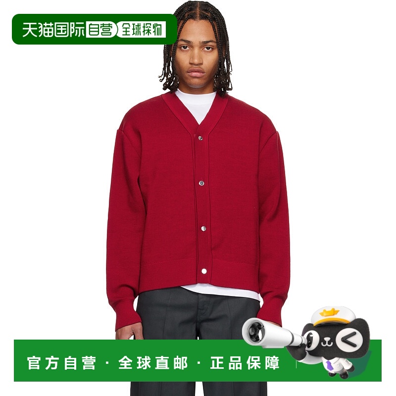 1h可退 香港直邮潮奢 Jacquemus 男士 红色 Le Cardigan Doppio