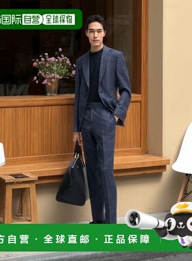 自营 bossRegular-fit T-shirt in stretch flannel - dark blue