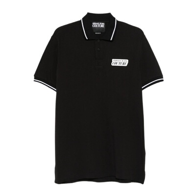 香港直邮VERSACE 男士POLO衫 80GAGT17CJ01T899 SS2026黑色 短袖