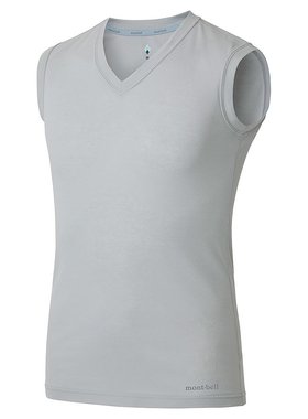 日潮跑腿Montbell蒙贝欧男款衬衫灰色包芯纺无袖日常SV S1107692