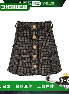 欧洲直邮BALMAIN 女士半身裙 BF1LB870VD57EADa字裙