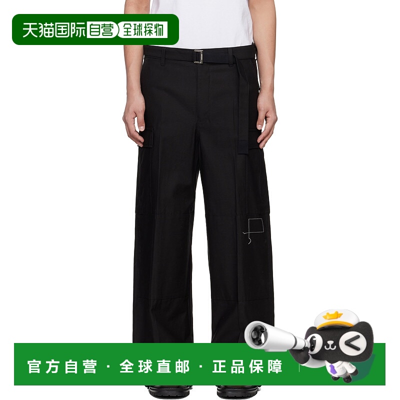 香港直邮Sacai 男士 黑色 WTAPS 联名 Cotton Back Satin 工装裤