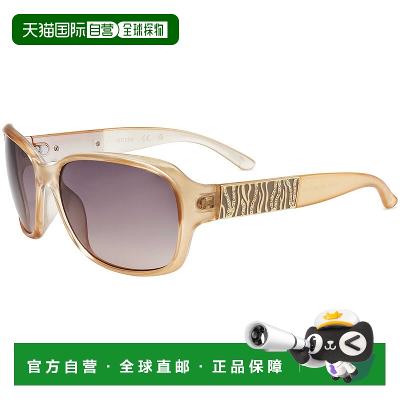 自营 Guess女式60毫米灰色太阳镜-闪亮的米色 美国奥莱直发