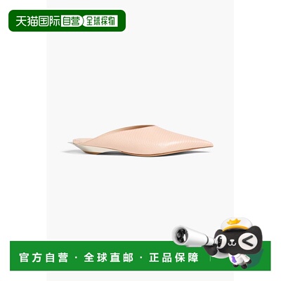 香港直邮Mugler 穆勒 女士 蜥蜴质感皮质尖头平底鞋 25P10CH00289