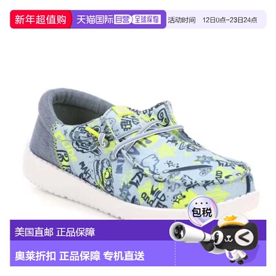 自营Hey Dude Wally Funk Graffiti Mix 42627-425 Toddler Blue