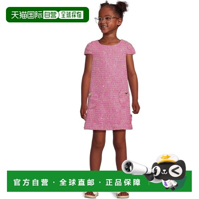 自营Lilly Pulitzer Shift Dress Girl's Pink Check Boucle Bow