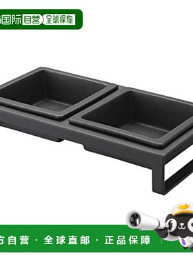 日本直邮Yamazaki山崎 宠物食品碗架套装 黑色  4206 P