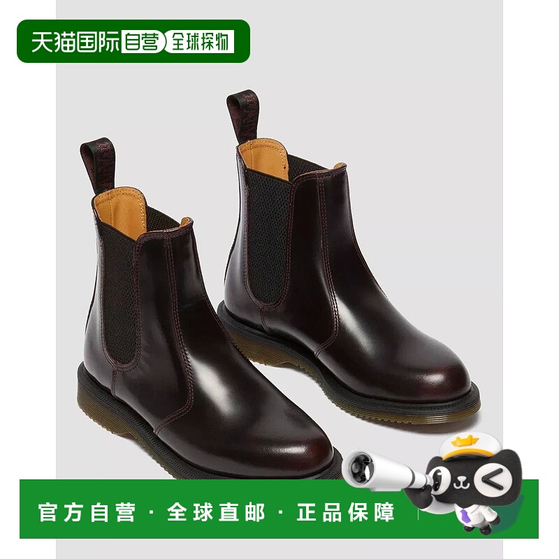 自营Dr. Martens Flora 32218600 Boots Women's Cherry Red Leat