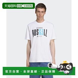 1h可退 日本直邮adidas 男士 纯棉F1梅赛德斯AMG车队乔治 拉塞尔T