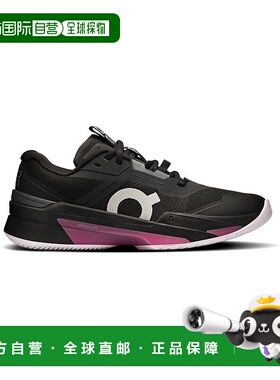 自营欧洲直邮ON昂跑 THE ROGER系列女士黑色/粉色聚酯纤维滑步运