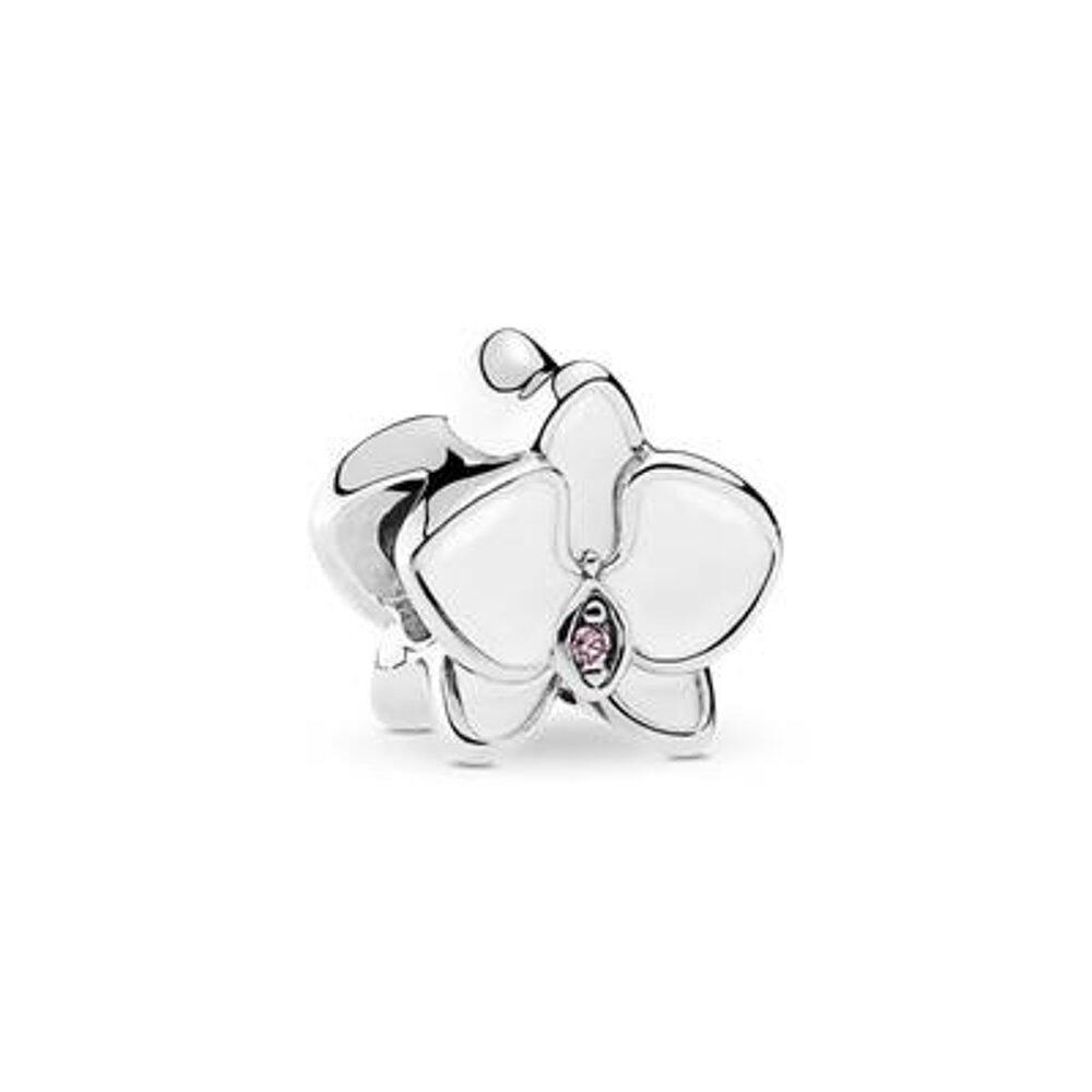 PANDORA 潘多拉 White Orchid Charm #792074EN12 白色蘭花吊飾