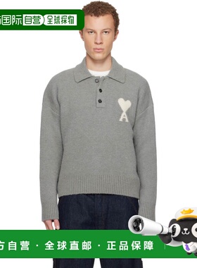 1h可退 香港直邮潮奢 Ami Paris 男士 灰色 Alpaca Long Sleeves