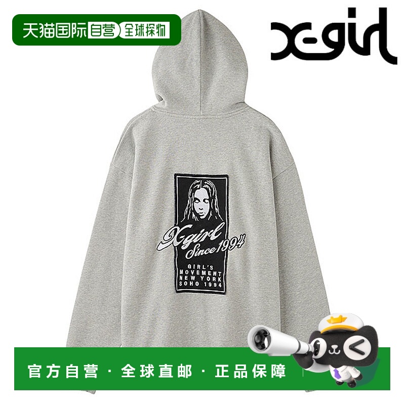 日本直邮X-girl 脸部贴片连帽卫衣 [105253012005 FW25] 女士 xgi
