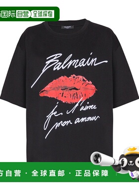 香港直邮BALMAIN 女士T恤 EF1EG110GE45EIM SS2025 黑色女装