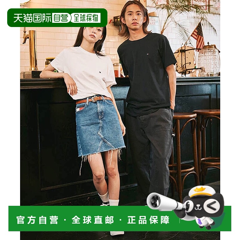 日本直邮Tommy Hilfiger 单排扣logo圆领oversizeT恤内搭女装男装