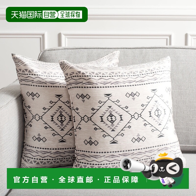 自营 Safavieh Samira 枕头 - 米色/黑色 美国奥莱直发