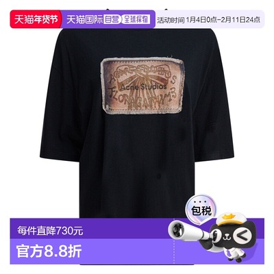 1h可退 香港直邮Acne Studios 艾克妮 女士 黑色棉质T恤 CL0391BM