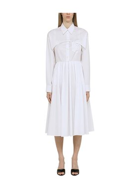 PRADA 女士半身裙 P3J141XV2F0009 SS2023 白色 徽标可拆卸连衣裙