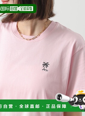 日本直邮N°21 T恤 F011 6328 女士圆领短袖棉质刺绣标志 4148