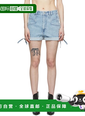香港直邮Isabel Marant 蓝色徽标牛仔短裤 22ESH049122E014I