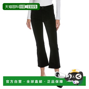 自营frame denimFRAME Le Crop Black Velveteen Mini Bootcut Je