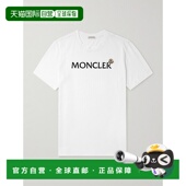 香港直邮潮奢 修身 Moncler 男士 1h可退 Flocked 盟可睐 Logo 嵌T
