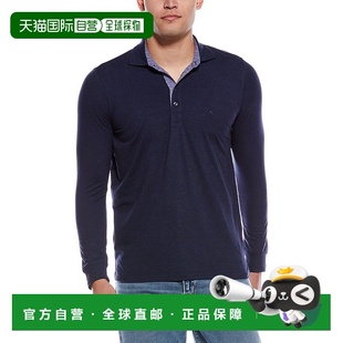 自營TailorByrd拉絲黑灰色柔軟翻領(lǐng)襯衫 美國奧萊直發(fā) 藍色