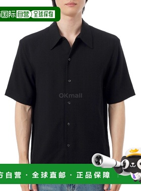 韩国直邮Sefr SUNEHAM 黑色绉纱短袖衬衫羊毛上衣