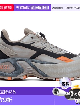 1h可退 香港直邮Diesel 迪赛 男士 灰色 D-Cage Runner 运动鞋 Y0